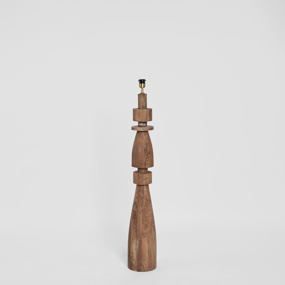 MRD Home MAGNUS Wood Floor Lamp - Saddle / White Shade-MRD HOME-Ozlighting.com.au
