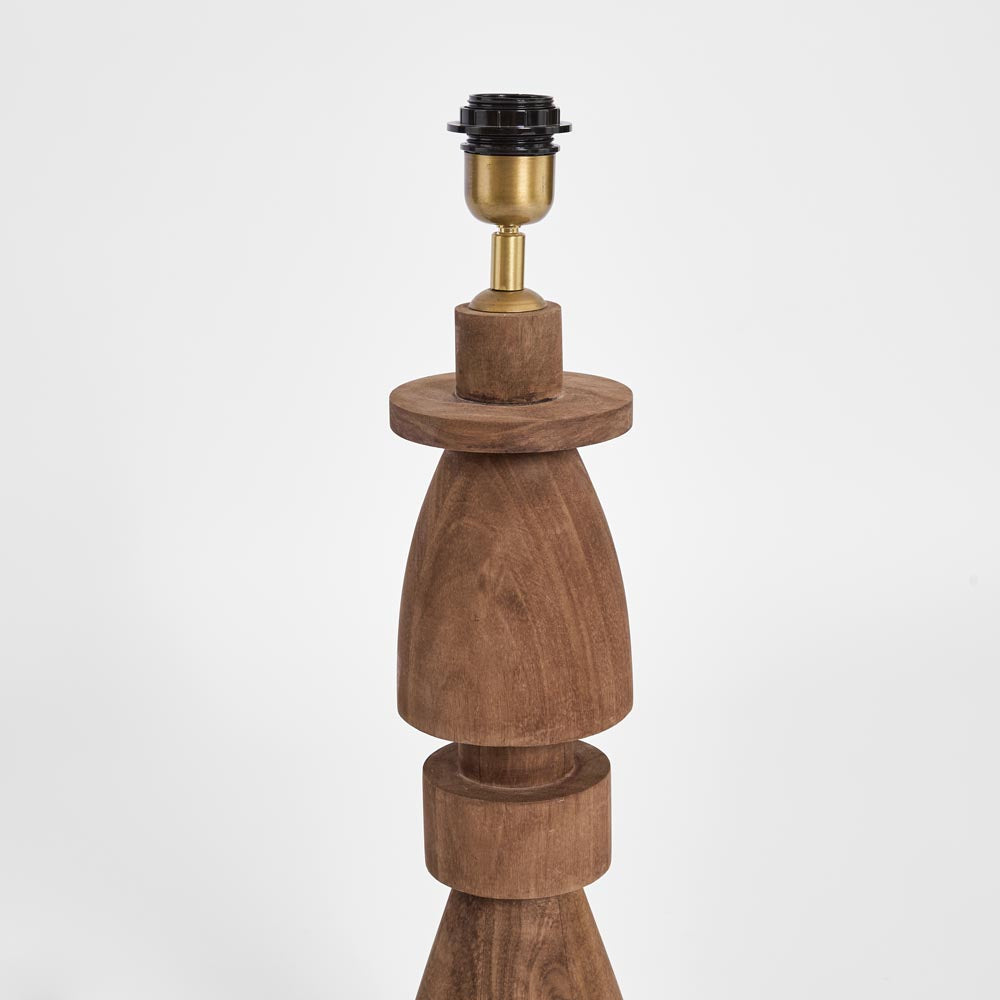 MRD Home MAGNUS Wood Table Lamp - Saddle / Black Shade-MRD HOME-Ozlighting.com.au