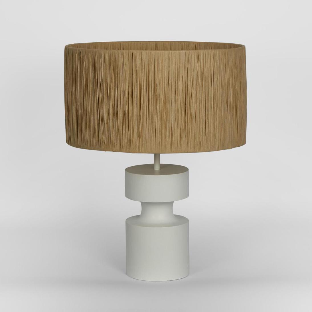 MRD Home MARNI Table Lamp Small White with Raffia Shade-MRD HOME-Ozlighting.com.au