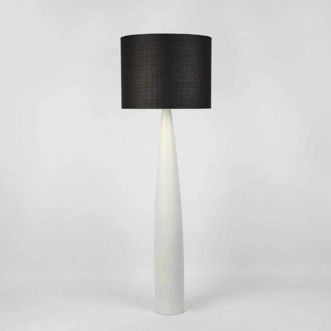 MRD Home SAMSON Floor Lamp - White / Black Shade-MRD HOME-Ozlighting.com.au