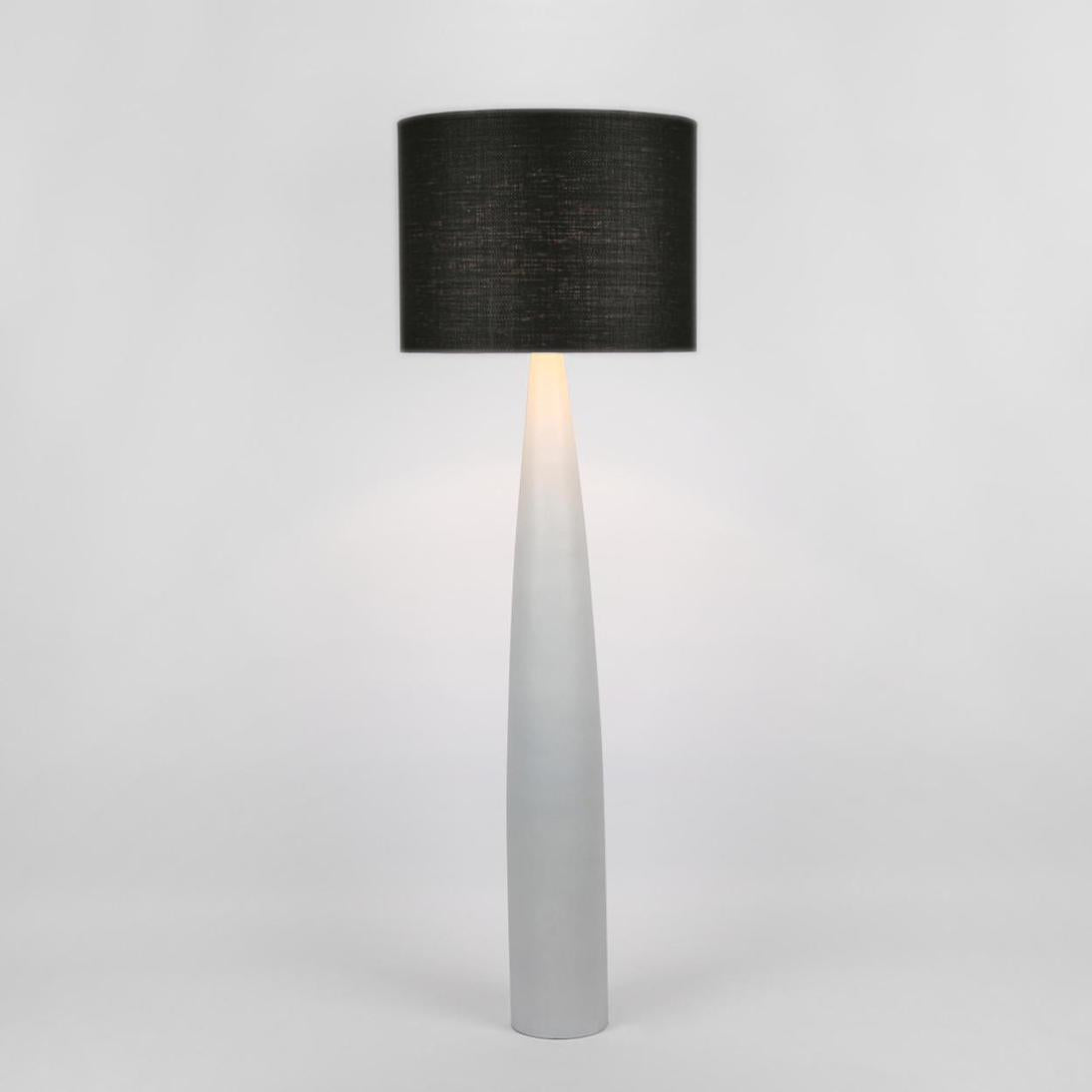 MRD Home SAMSON Floor Lamp - White / Black Shade-MRD HOME-Ozlighting.com.au