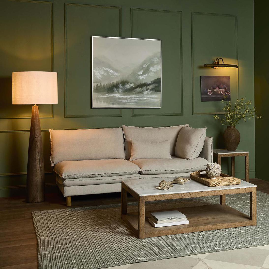 MRD Home SAMSON Wood Floor Lamp - Saddle / Natural Shade-MRD HOME-Ozlighting.com.au