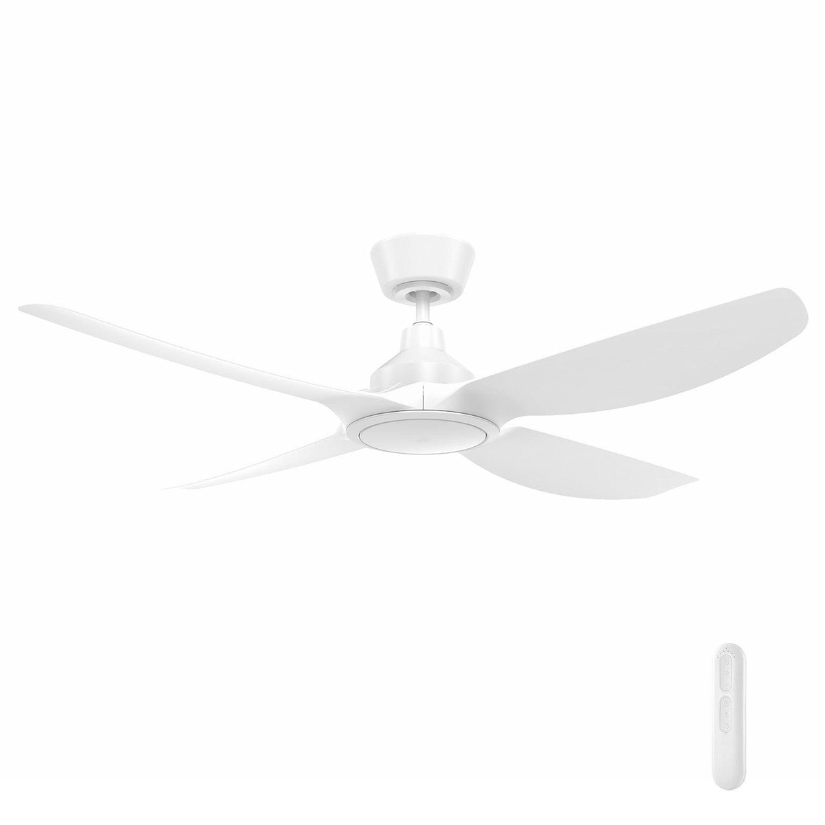 Mercator Jota 4B DC Ceiling Fan - 132cm, LED Light and Remote, White-Mercator-Ozlighting.com.au