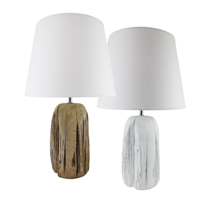 NF Living IDA - Wood Stump Design Glazed Ceramic Table Lamp-NF Living-Ozlighting.com.au