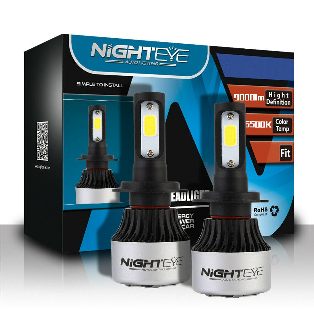 Nighteye H7 LED Hi/Lo Headlight Bulbs 36W 4500LM Set of 2-Ozlighting-Ozlighting.com.au