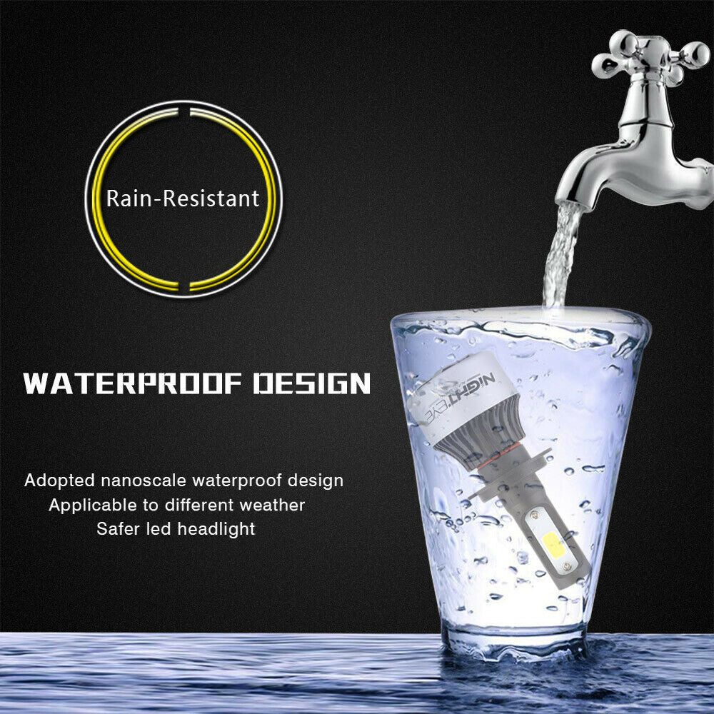 Nighteye H7 LED Hi/Lo Headlight Bulbs 36W 4500LM Set of 2-Ozlighting-Ozlighting.com.au