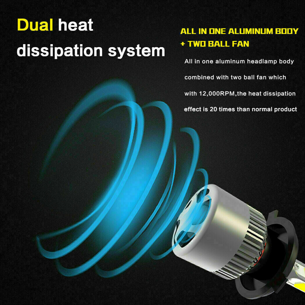 Nighteye H8 H9 H11 LED Hi/Lo Headlight Bulbs 36W 4500LM Set of 2-Ozlighting-Ozlighting.com.au