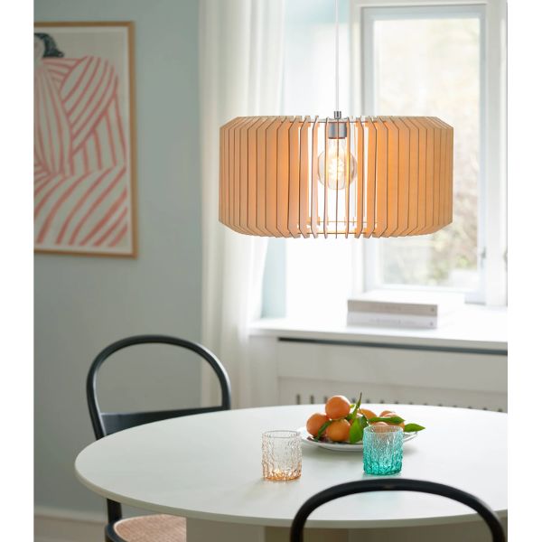 Nordlux ASTI - 1 Light Slatted Wood Pendant-Nordlux-Ozlighting.com.au