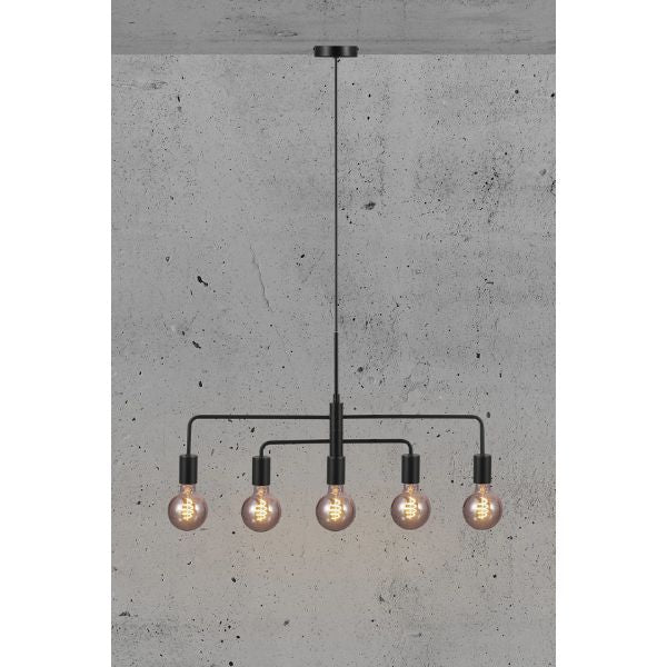 Nordlux GLOOM - 5 Light Minimalist Industrial Metal Pendant-Nordlux-Ozlighting.com.au