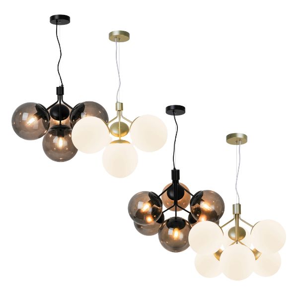 Nordlux IVONA - 4/6 Light Modern Mouth-Blown Glass and Steel Pendant-Nordlux-Ozlighting.com.au