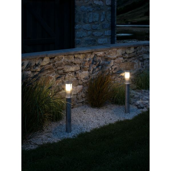 Nordlux LINTON - Ribbed Lantern-Style Metal Outdoor Bollard IP54-Nordlux-Ozlighting.com.au