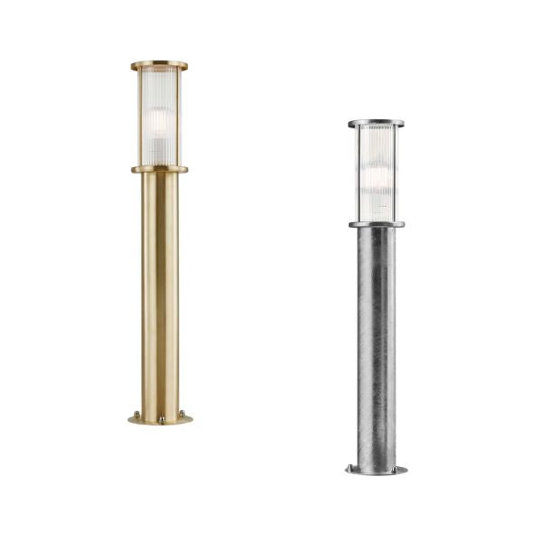 Nordlux LINTON - Ribbed Lantern-Style Metal Outdoor Bollard IP54-Nordlux-Ozlighting.com.au