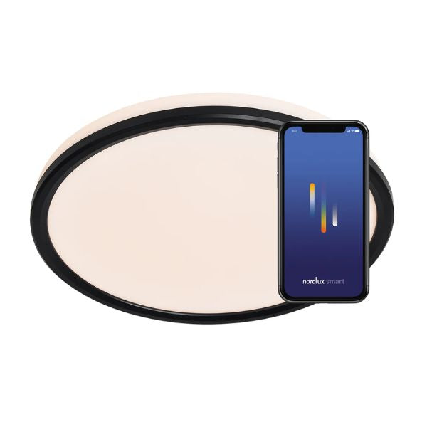 Nordlux LIVA Smart Ceiling Light - RGB Colour-Adjustable, IP54-Nordlux-Ozlighting.com.au