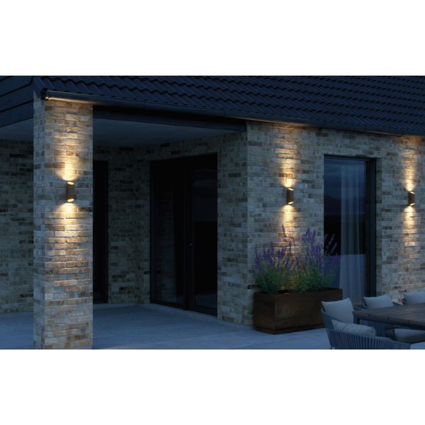 Nordlux NICO Up/Down Outdoor Wall Light - Aluminium, IP54-Nordlux-Ozlighting.com.au