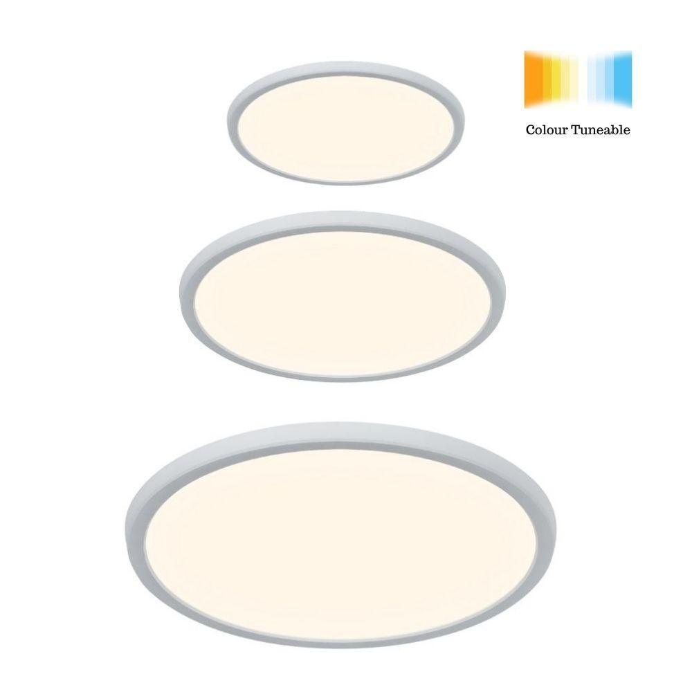 Nordlux OJA Smart LED Ceiling Light - 15W/20W/30W White Tuneable Round Oyster, IP20 White-Nordlux-Ozlighting.com.au