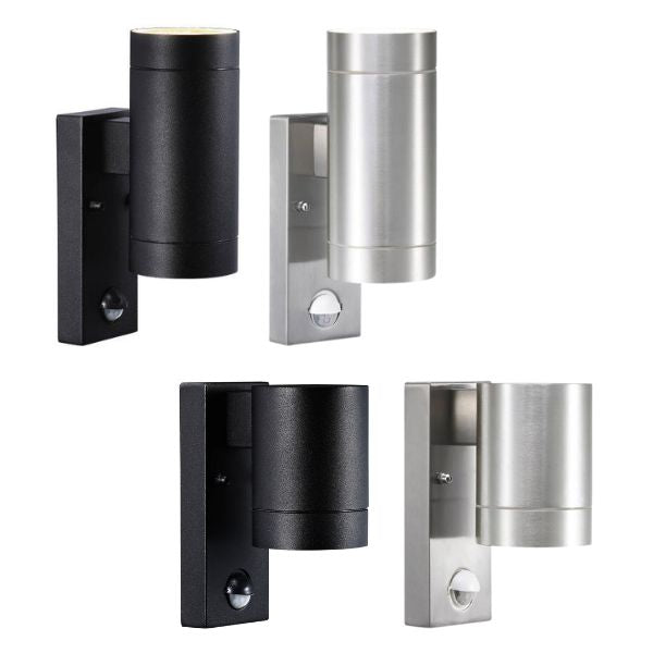 Nordlux TIN MAXI SENSOR - 1/2xGU10 Exterior Down Only/Up/Down Wall Light With Sensor IP54-Nordlux-Ozlighting.com.au