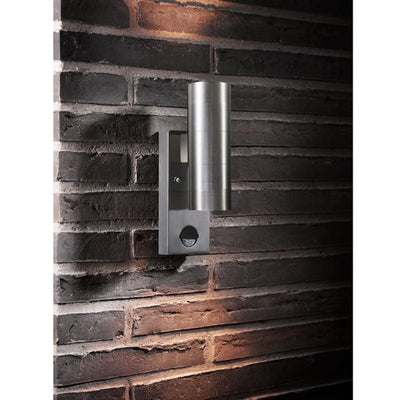 Nordlux TIN - Up/Down Double Sensor Stainless Steel Outdoor Wall Light IP54-Nordlux-Ozlighting.com.au