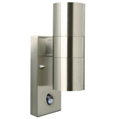 Nordlux TIN - Up/Down Double Sensor Stainless Steel Outdoor Wall Light IP54-Nordlux-Ozlighting.com.au