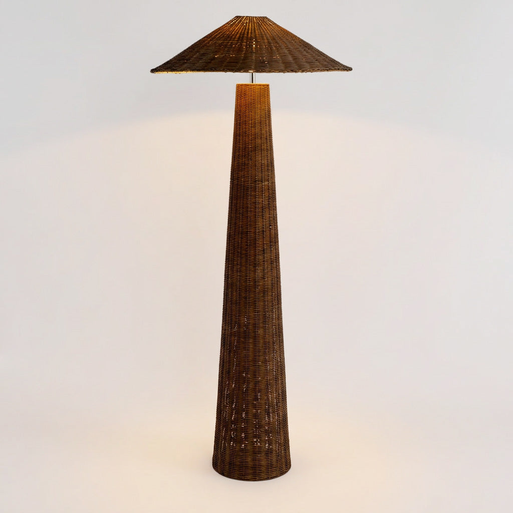 OneWorld Collection APEX Rattan Floor Lamp-ONEWORLD COLLECTION-Ozlighting.com.au