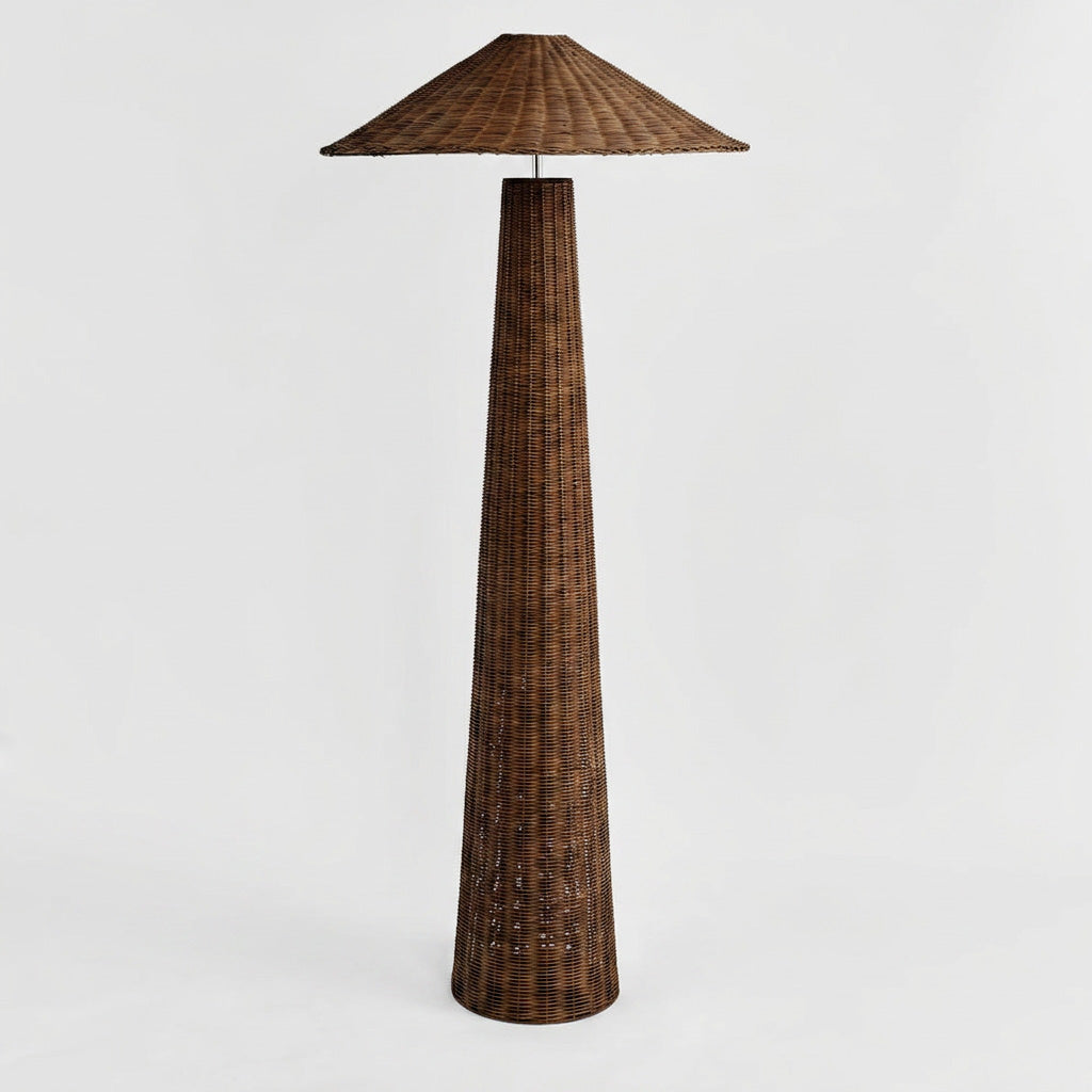 OneWorld Collection APEX Rattan Floor Lamp-ONEWORLD COLLECTION-Ozlighting.com.au