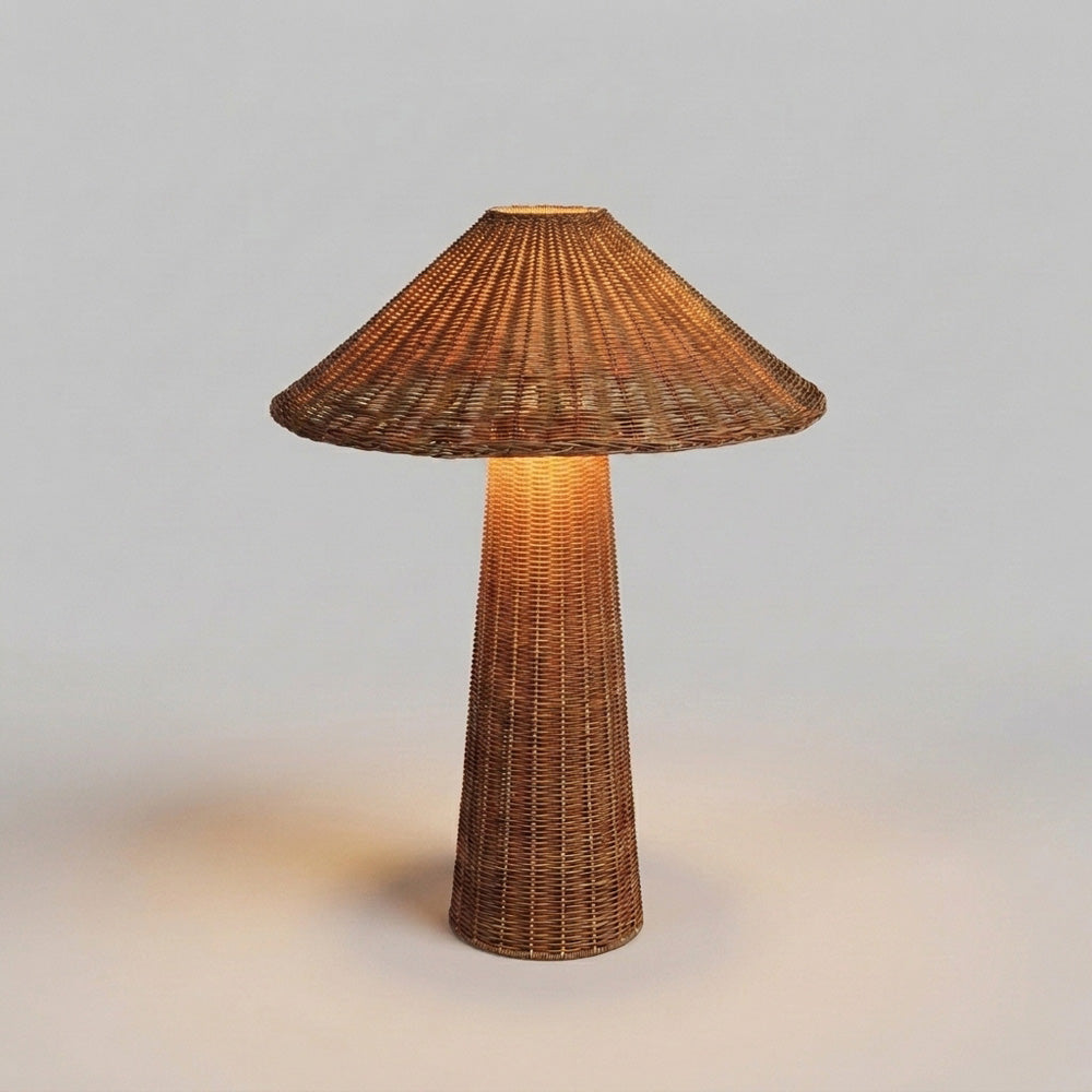 OneWorld Collection APEX Rattan Table Lamp with Shade-ONEWORLD COLLECTION-Ozlighting.com.au