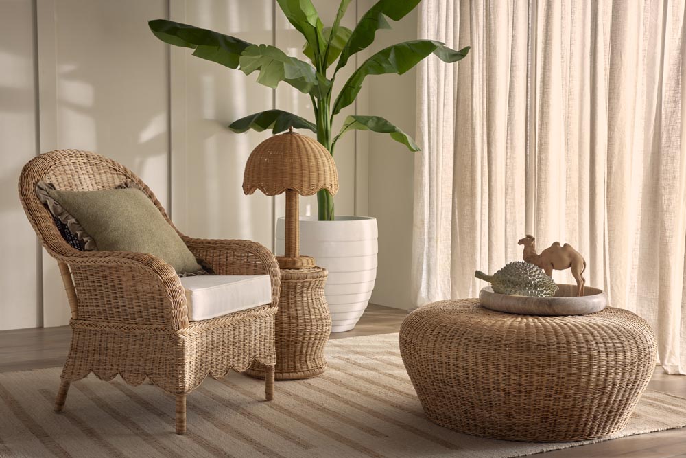 OneWorld Collection BROLLEY Rattan Table Lamp-ONEWORLD COLLECTION-Ozlighting.com.au