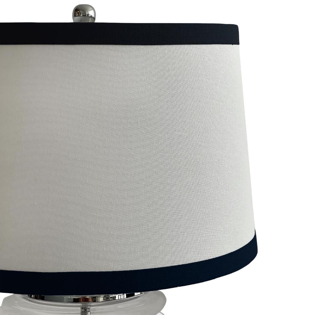 OneWorld Collection CHARLOTTE Glass Table Lamp - White Shade / Black Trim-ONEWORLD COLLECTION-Ozlighting.com.au