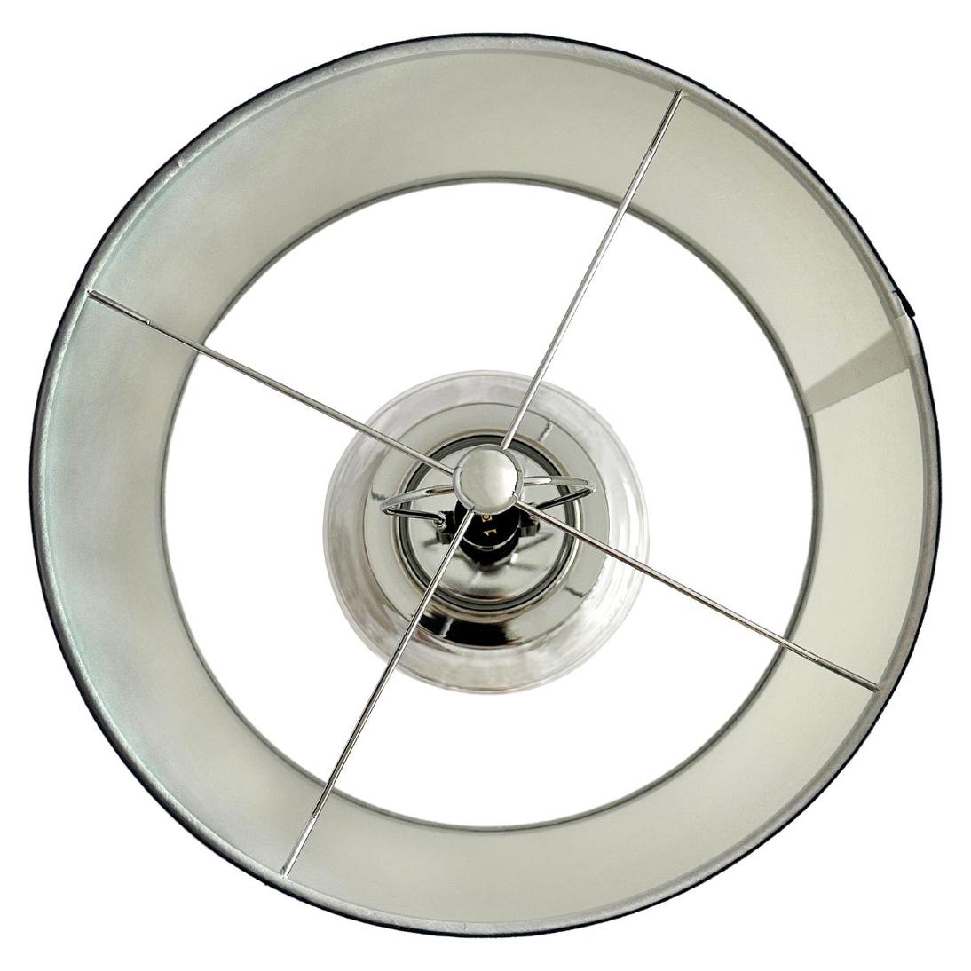 OneWorld Collection CHARLOTTE Glass Table Lamp - White Shade / Navy Trim-ONEWORLD COLLECTION-Ozlighting.com.au
