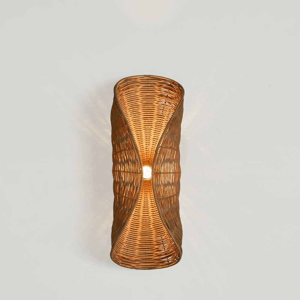 OneWorld Collection CRESCENT Rattan Wall Light Natural-ONEWORLD COLLECTION-Ozlighting.com.au