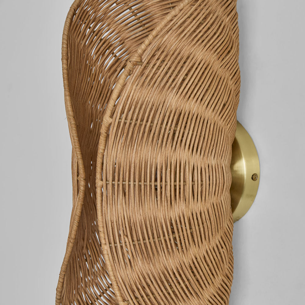 OneWorld Collection CRESCENT Rattan Wall Light Natural-ONEWORLD COLLECTION-Ozlighting.com.au