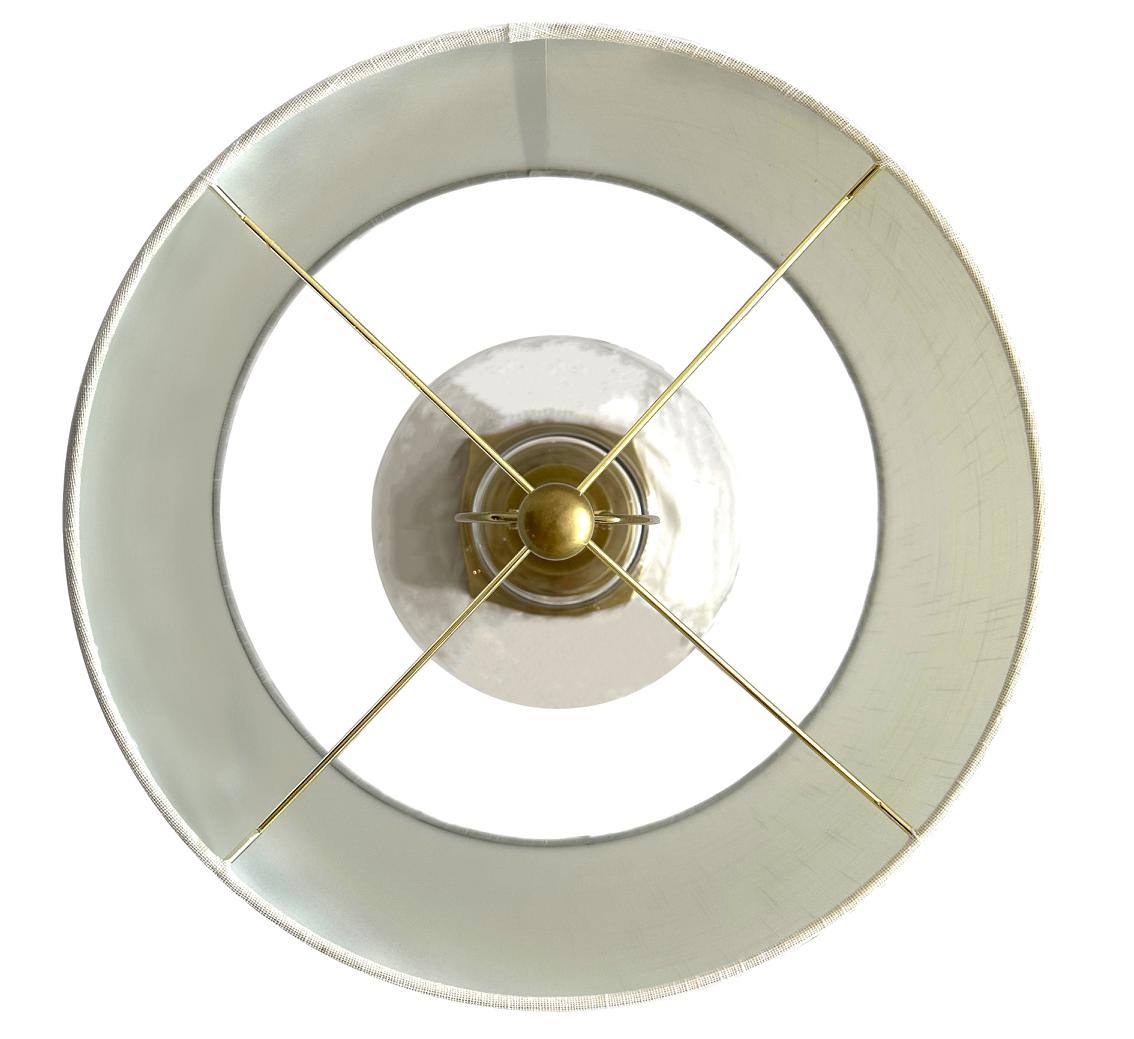 OneWorld Collection ELLYN Glass Table Lamp - Brass / White Linen Shade-ONEWORLD COLLECTION-Ozlighting.com.au