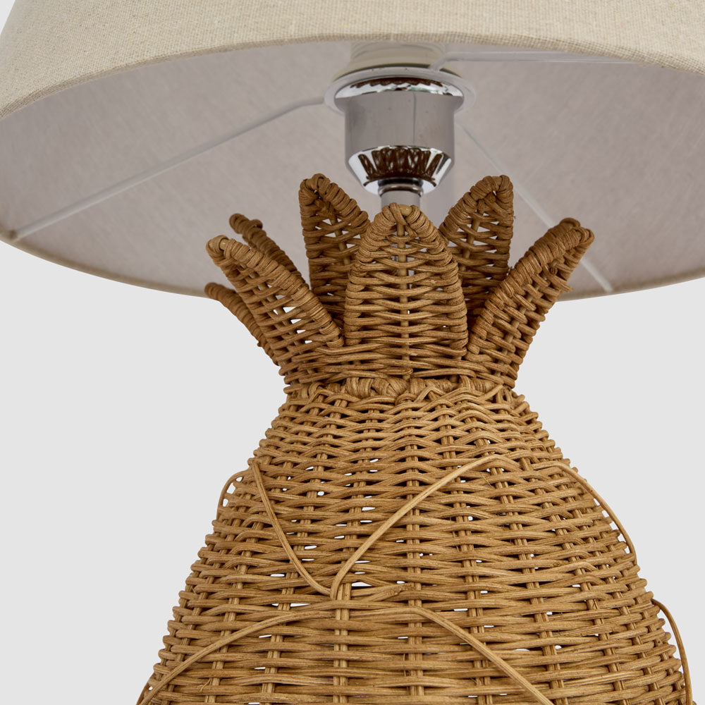 OneWorld Collection ISLA Rattan Table Lamp with Linen Shade-ONEWORLD COLLECTION-Ozlighting.com.au