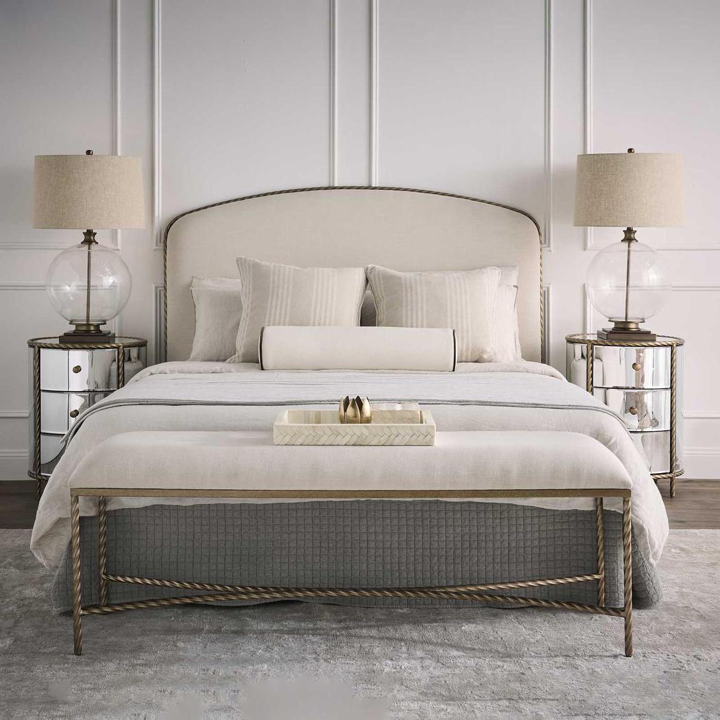 OneWorld Collection IVY Glass Table Lamp - Antique Brass / Natural Linen Shade-ONEWORLD COLLECTION-Ozlighting.com.au
