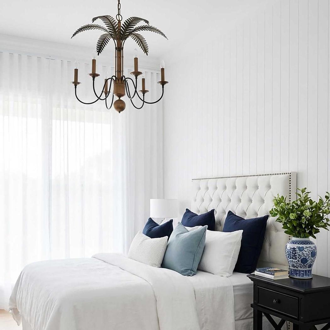OneWorld Collection PALM LEAVES Iron Chandelier - 8-Light-ONEWORLD COLLECTION-Ozlighting.com.au