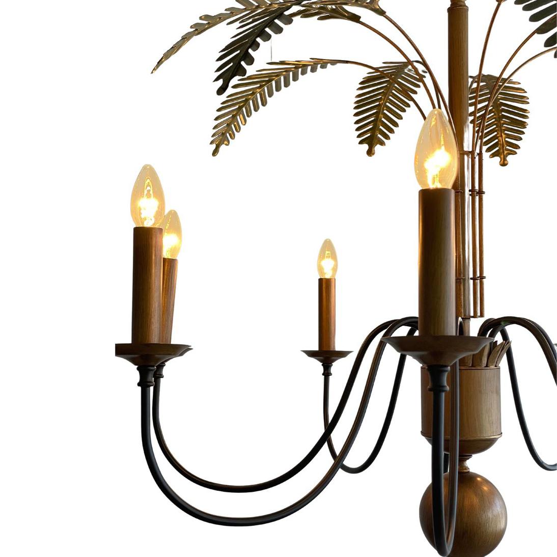 OneWorld Collection PALM LEAVES Iron Chandelier - 8-Light-ONEWORLD COLLECTION-Ozlighting.com.au
