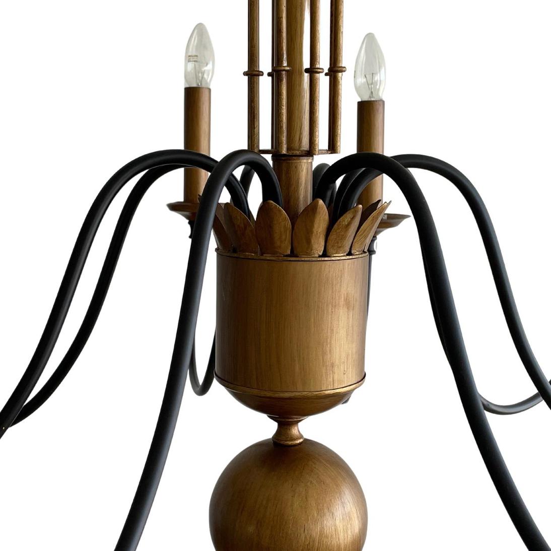 OneWorld Collection PALM LEAVES Iron Chandelier - 8-Light-ONEWORLD COLLECTION-Ozlighting.com.au