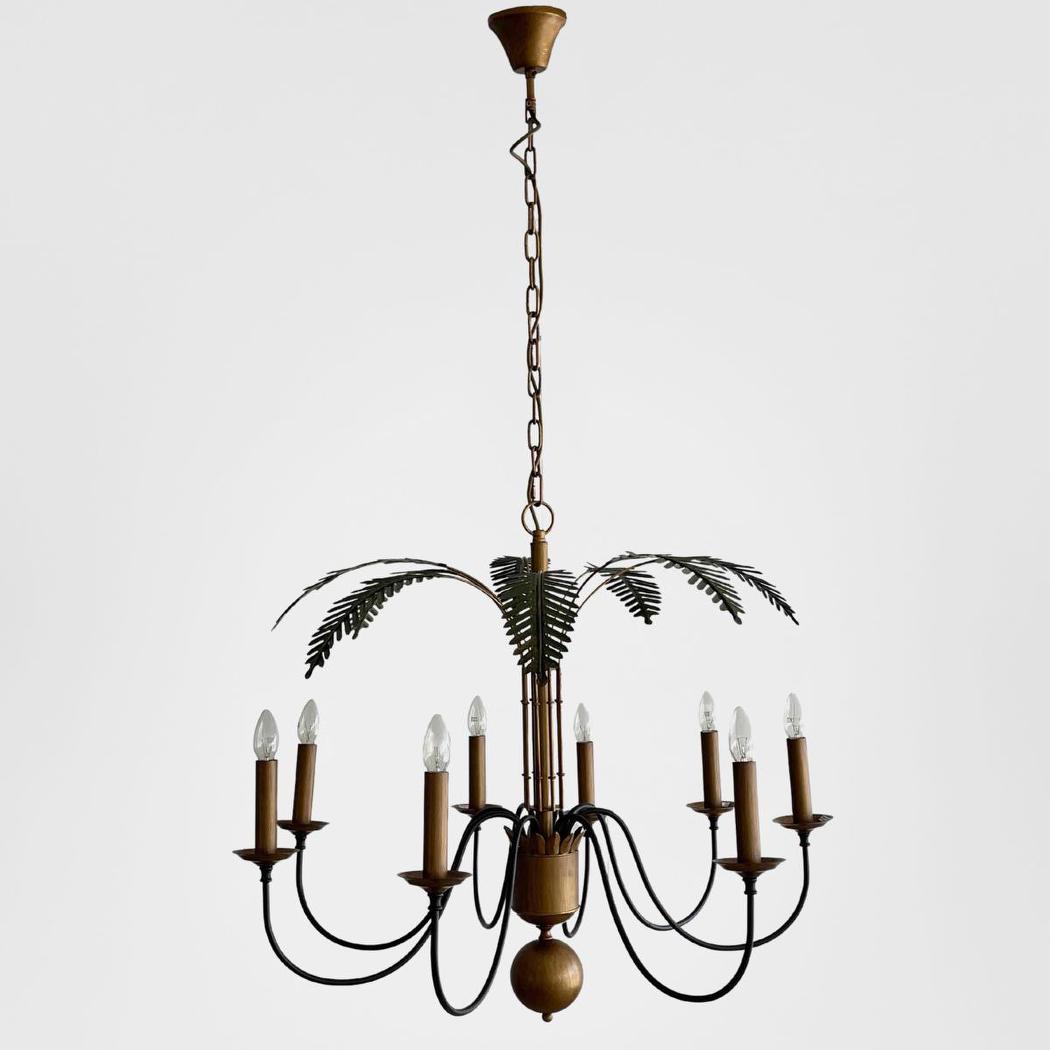 OneWorld Collection PALM LEAVES Iron Chandelier - 8-Light-ONEWORLD COLLECTION-Ozlighting.com.au