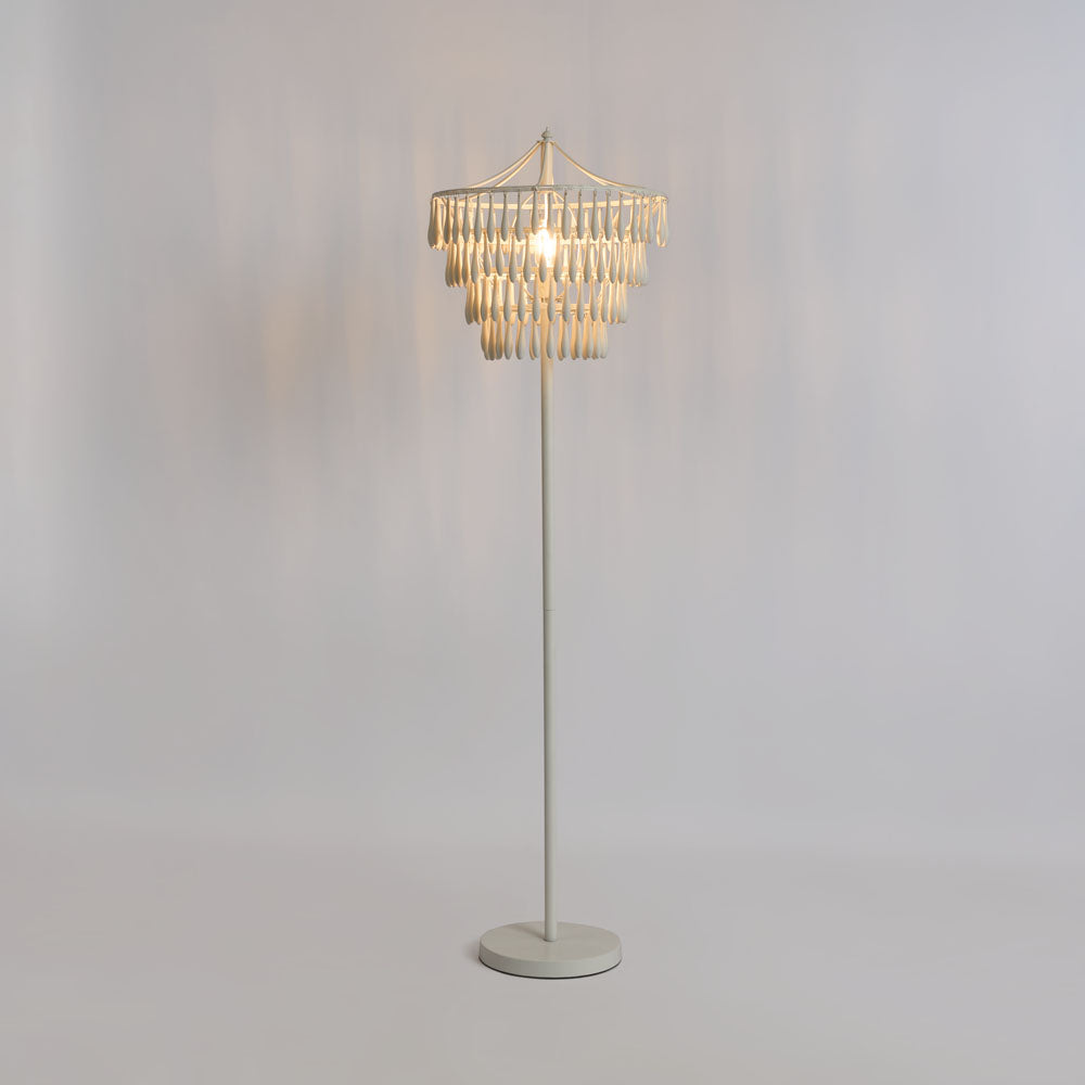 OneWorld Collection RAINDROP Chandelier Floor Lamp White-ONEWORLD COLLECTION-Ozlighting.com.au