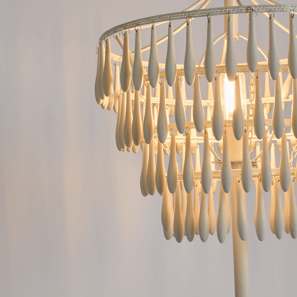 OneWorld Collection RAINDROP Chandelier Floor Lamp White-ONEWORLD COLLECTION-Ozlighting.com.au