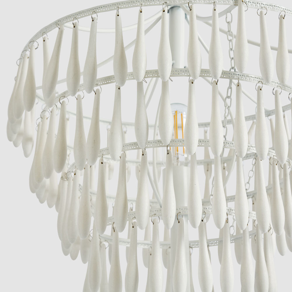 OneWorld Collection RAINDROP Chandelier Floor Lamp White-ONEWORLD COLLECTION-Ozlighting.com.au