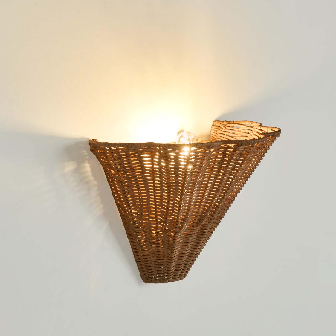 OneWorld Collection SCARBOROUGH Rattan Wall Light-ONEWORLD COLLECTION-Ozlighting.com.au