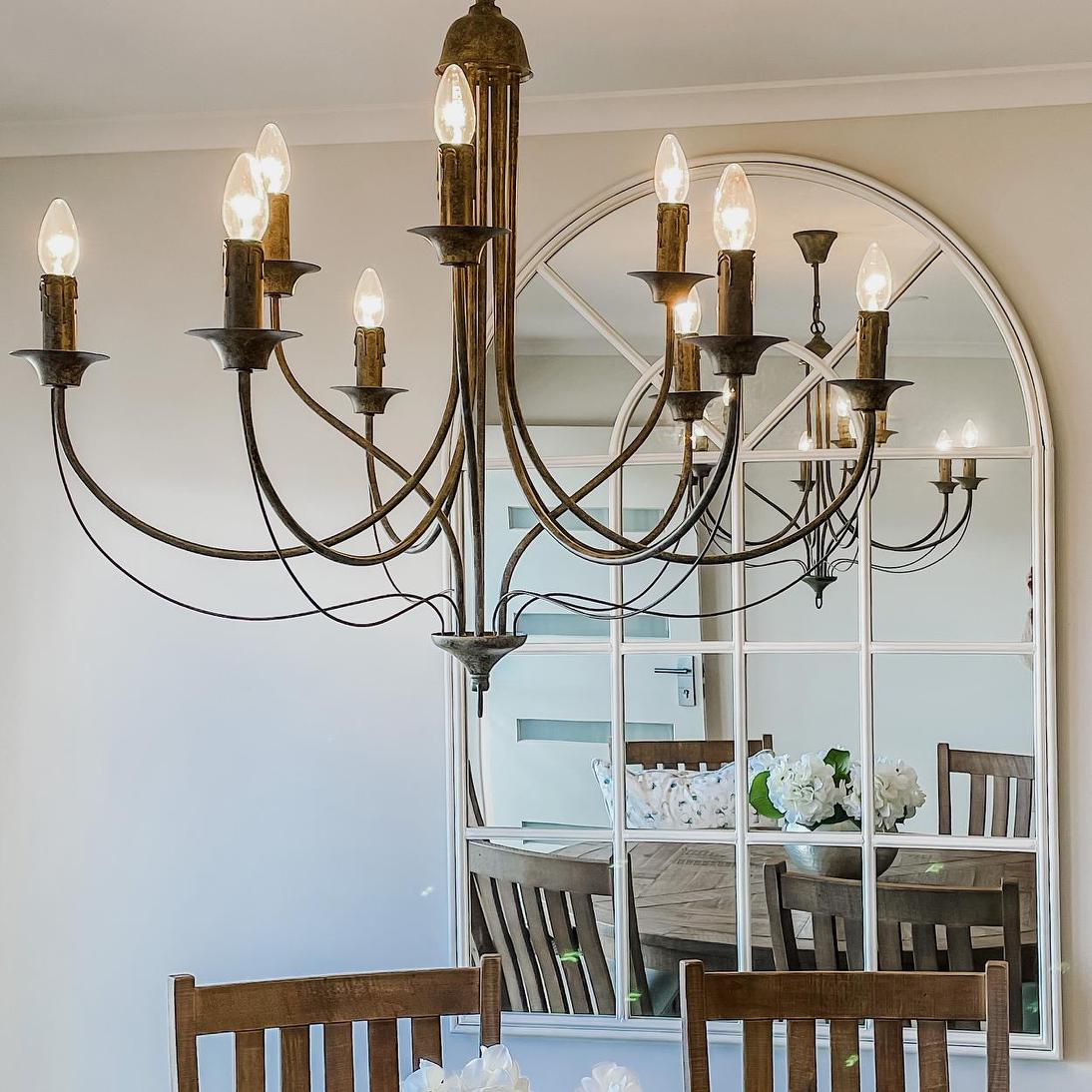 OneWorld Collection Taupe Chandelier - 9-Light-ONEWORLD COLLECTION-Ozlighting.com.au