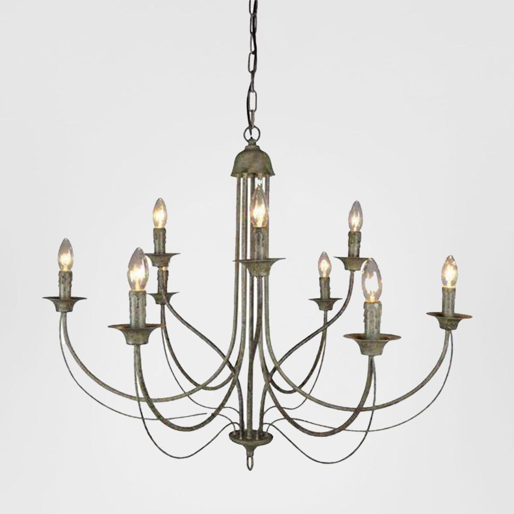 OneWorld Collection Taupe Chandelier - 9-Light-ONEWORLD COLLECTION-Ozlighting.com.au