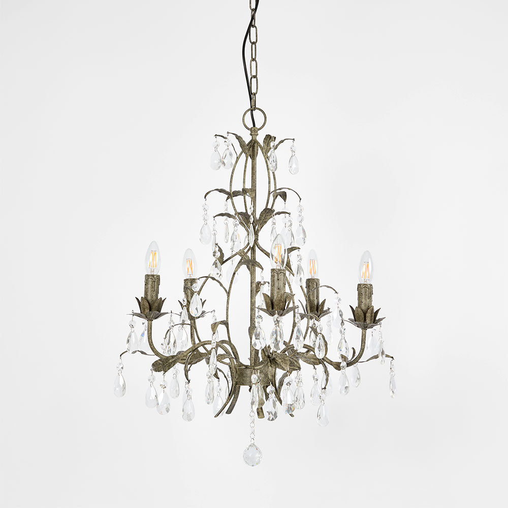 OneWorld Collection Taupe Chandelier Medium-ONEWORLD COLLECTION-Ozlighting.com.au