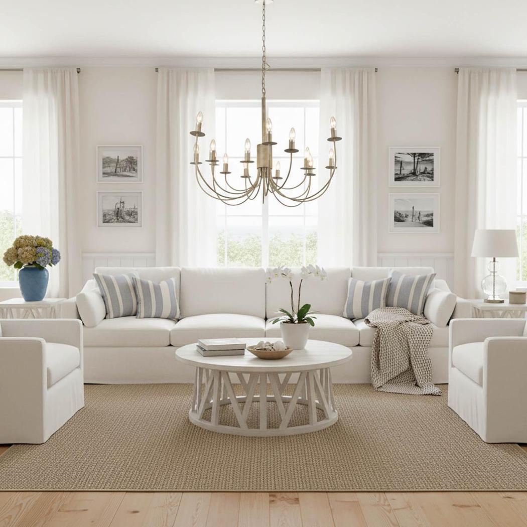 OneWorld Collection Taupe Iron Chandelier - 16-Light-ONEWORLD COLLECTION-Ozlighting.com.au