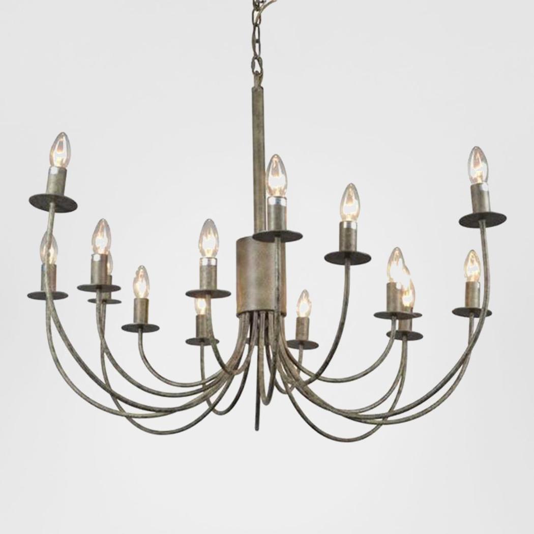 OneWorld Collection Taupe Iron Chandelier - 16-Light-ONEWORLD COLLECTION-Ozlighting.com.au