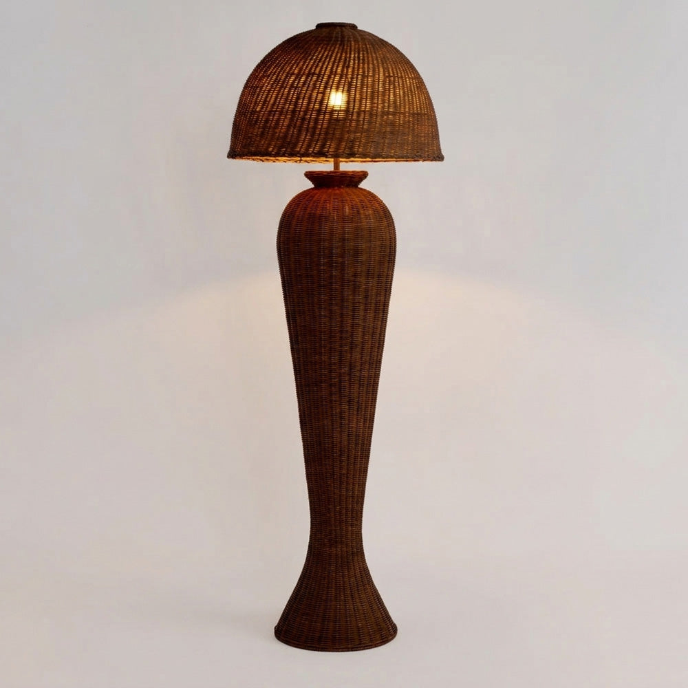 OneWorld Collection URN Rattan Floor Lamp Base Only-ONEWORLD COLLECTION-Ozlighting.com.au