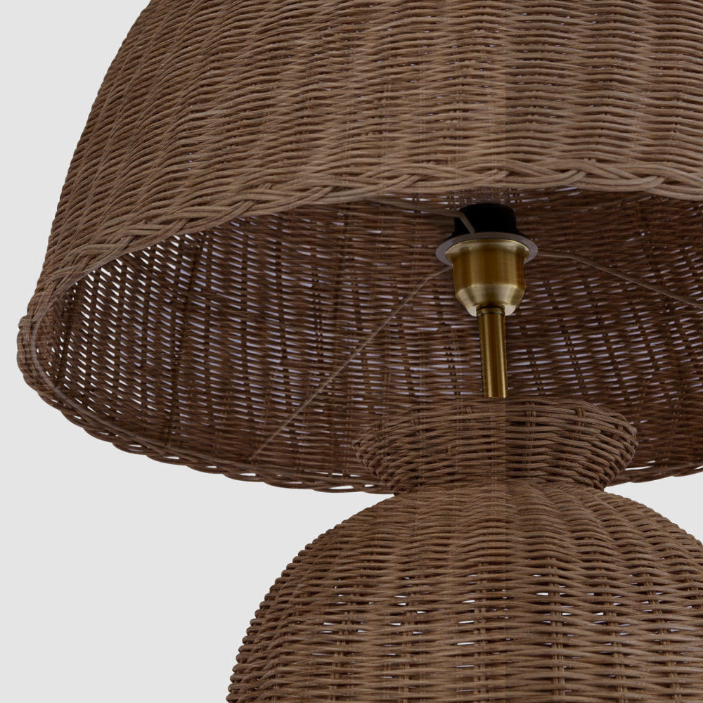 OneWorld Collection URN Rattan Floor Lamp Base Only-ONEWORLD COLLECTION-Ozlighting.com.au