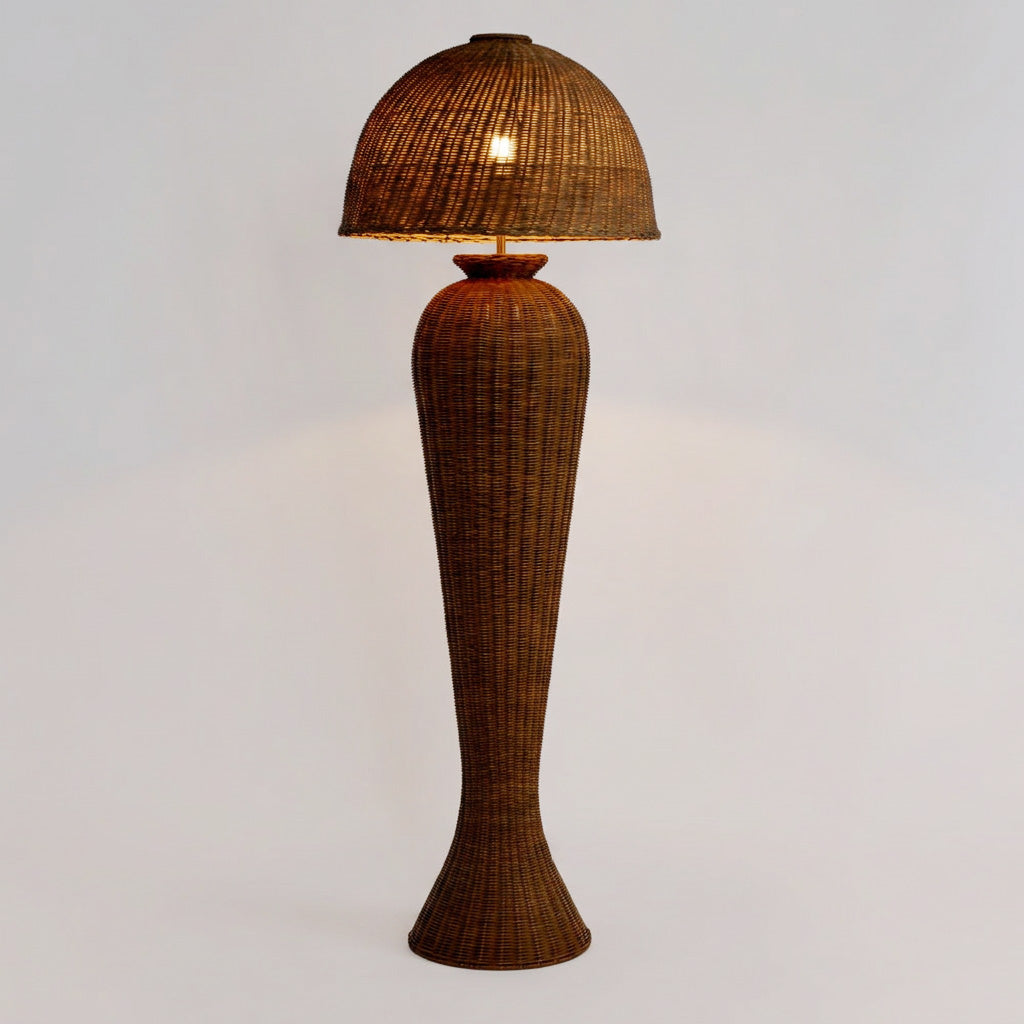 OneWorld Collection URN Rattan Floor Lamp-ONEWORLD COLLECTION-Ozlighting.com.au