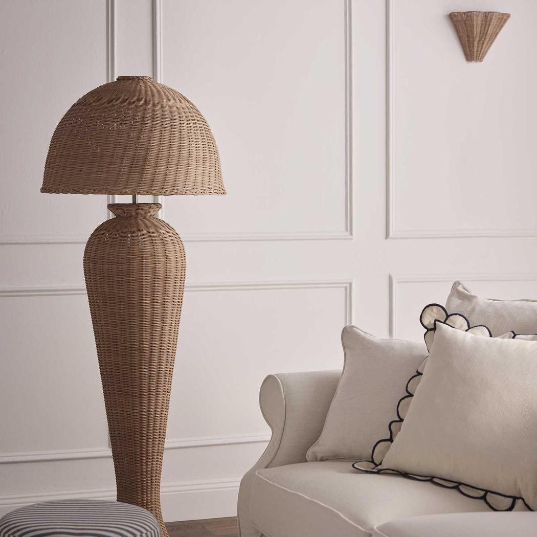 OneWorld Collection URN Rattan Floor Lamp-ONEWORLD COLLECTION-Ozlighting.com.au